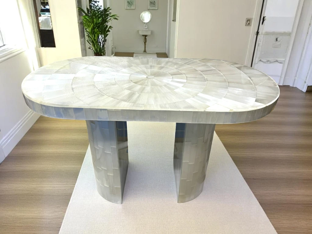 Elevate Your Home with Exquisite Selenite Table Tops - Order Now